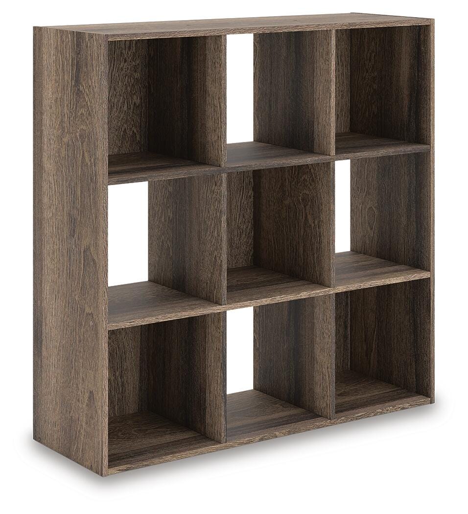 Shallifer Nine Cube Organizer in Brown, angle view