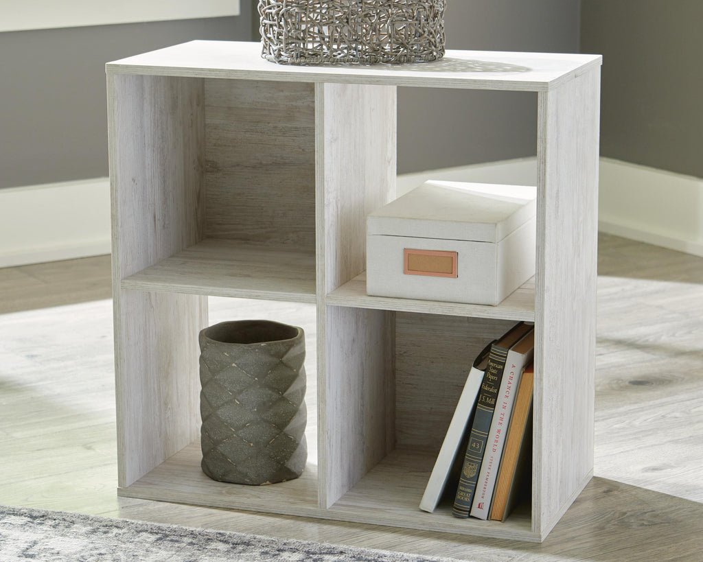 Paxberry Four Cube Organizer in Whitewash, lifestyle view