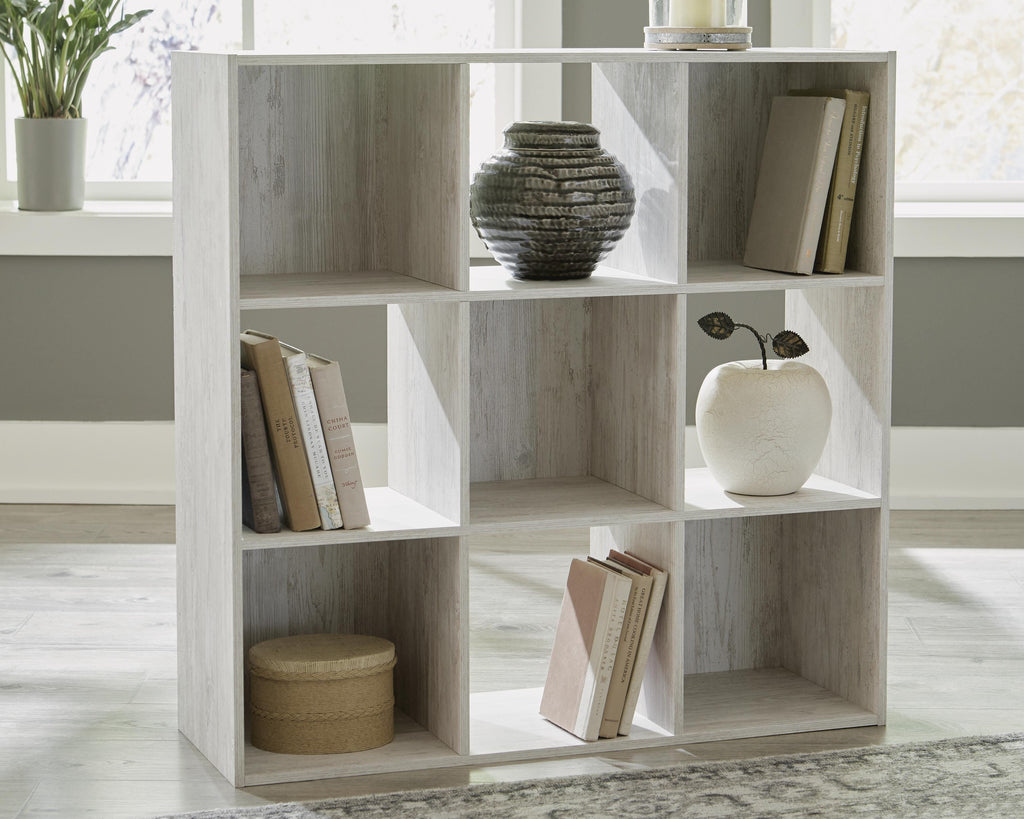 Paxberry Nine Cube Organizer in Whitewash, lifestyle view