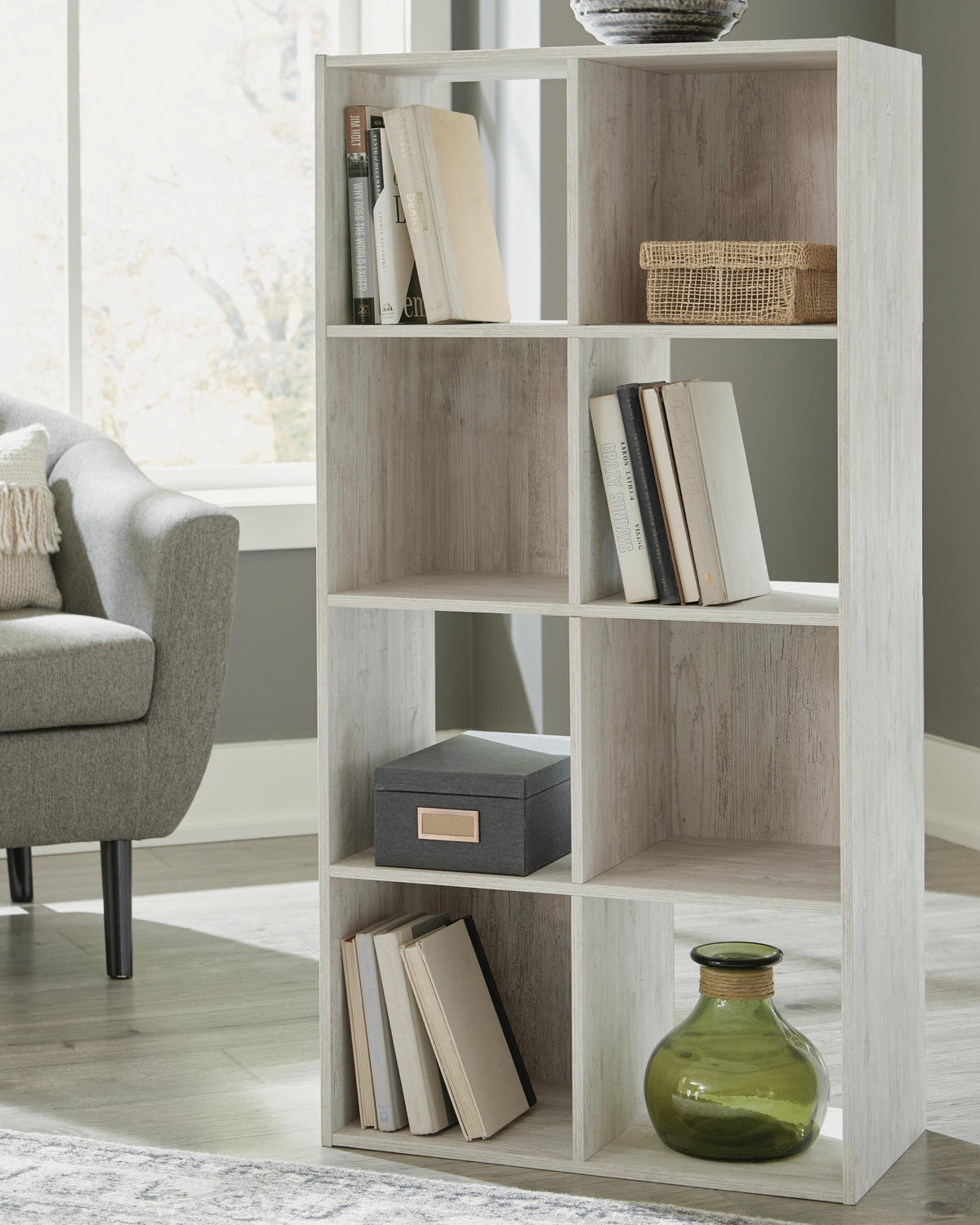 Paxberry Eight Cube Organizer in Whitewash, lifestyle view