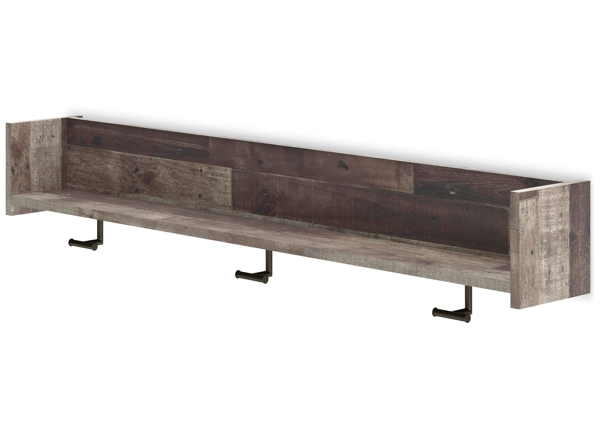 Neilsville Wall Mounted Coat Rack with Shelf angled view