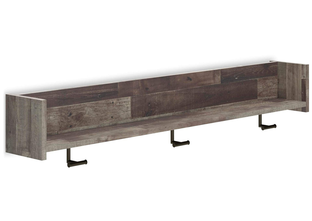 Neilsville Wall Mounted Coat Rack with Shelf angled view