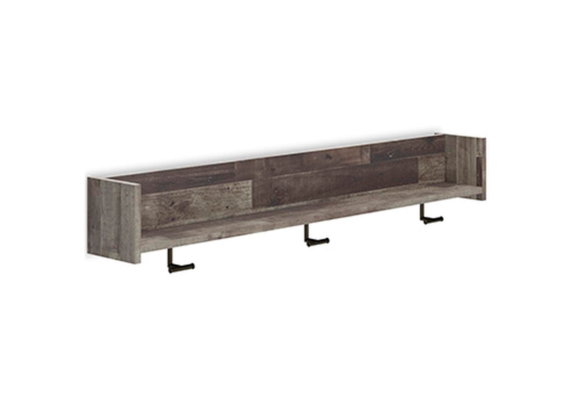 Neilsville Wall Mounted Coat Rack with Shelf angled view