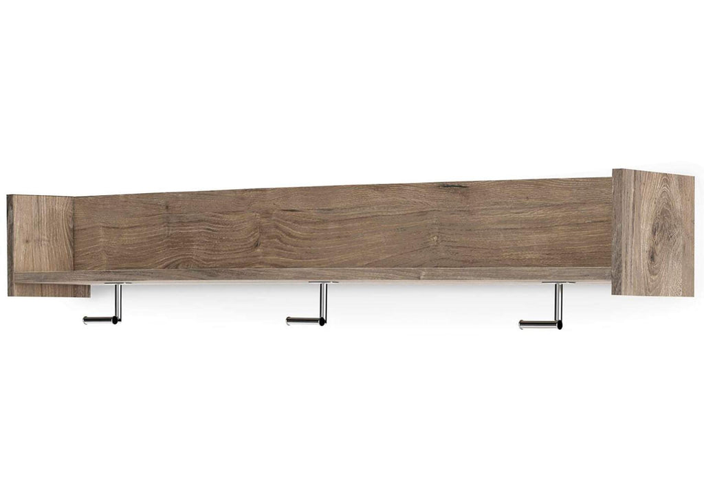 Oliah Wall Mounted Coat Rack with Shelf angled view