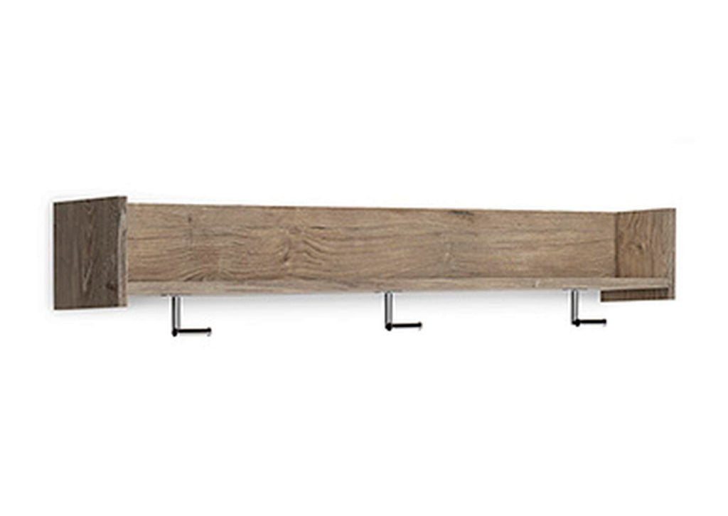 Oliah Wall Mounted Coat Rack with Shelf angled view