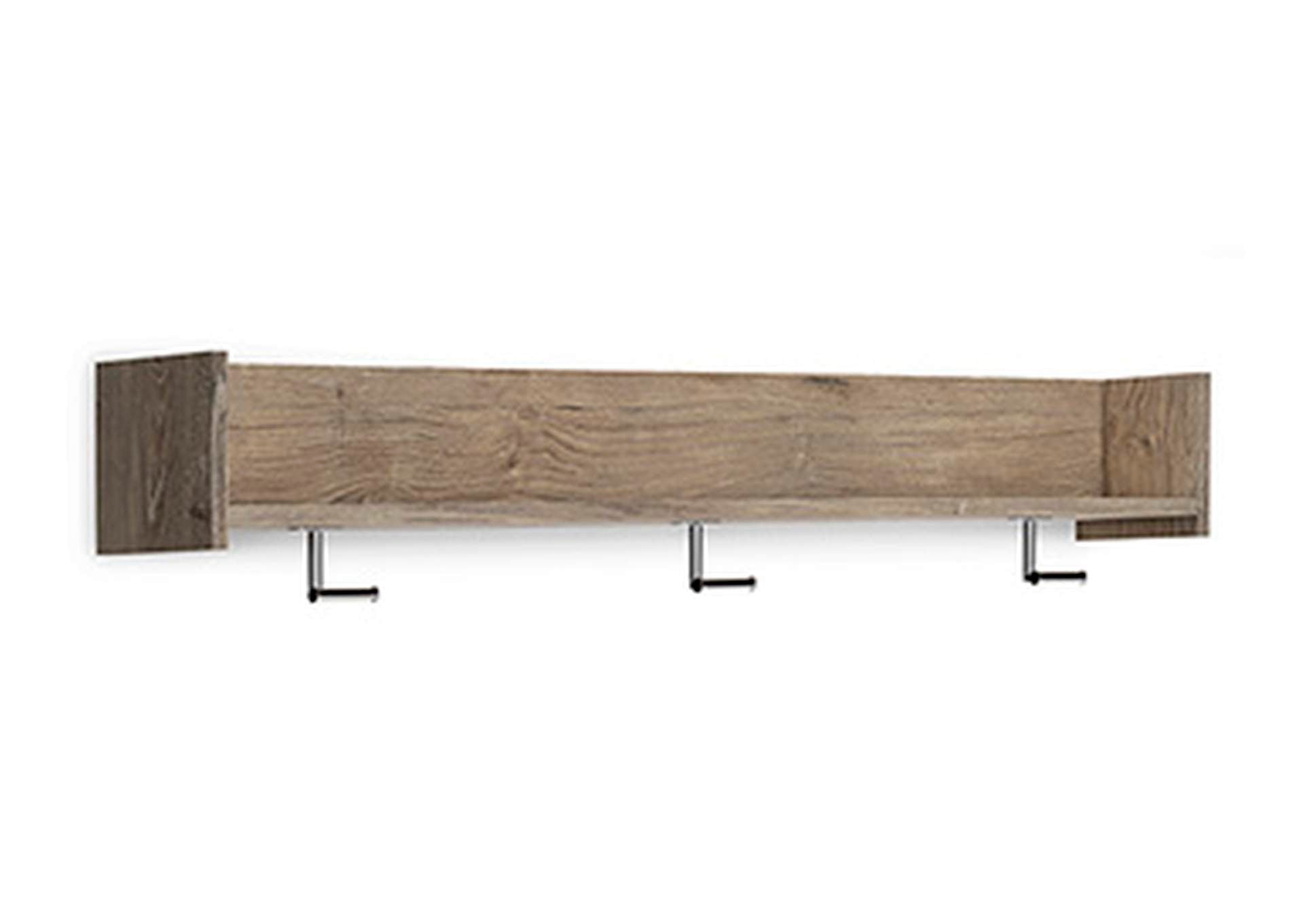 Oliah Wall Mounted Coat Rack with Shelf angled view