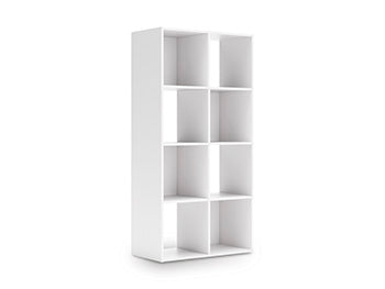Onita Eight Cube Organizer in White, angle view