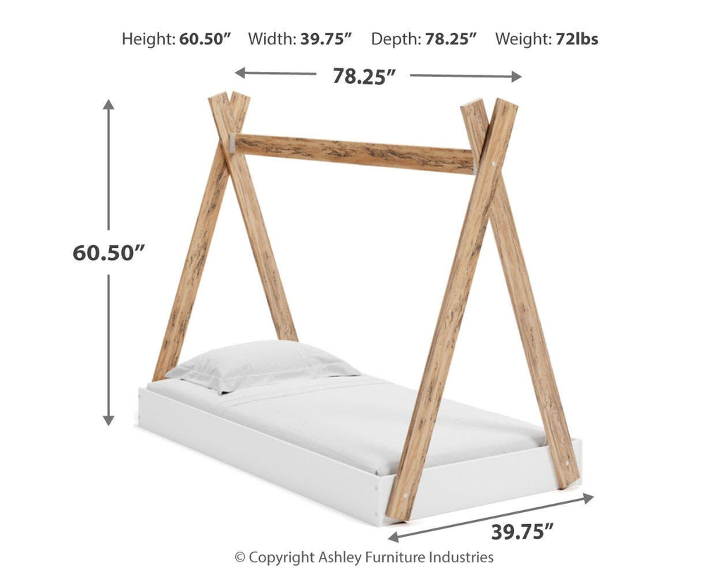 Piperton Twin Tent Complete Bed in Box in Two-tone Brown/White, alternate view 9
