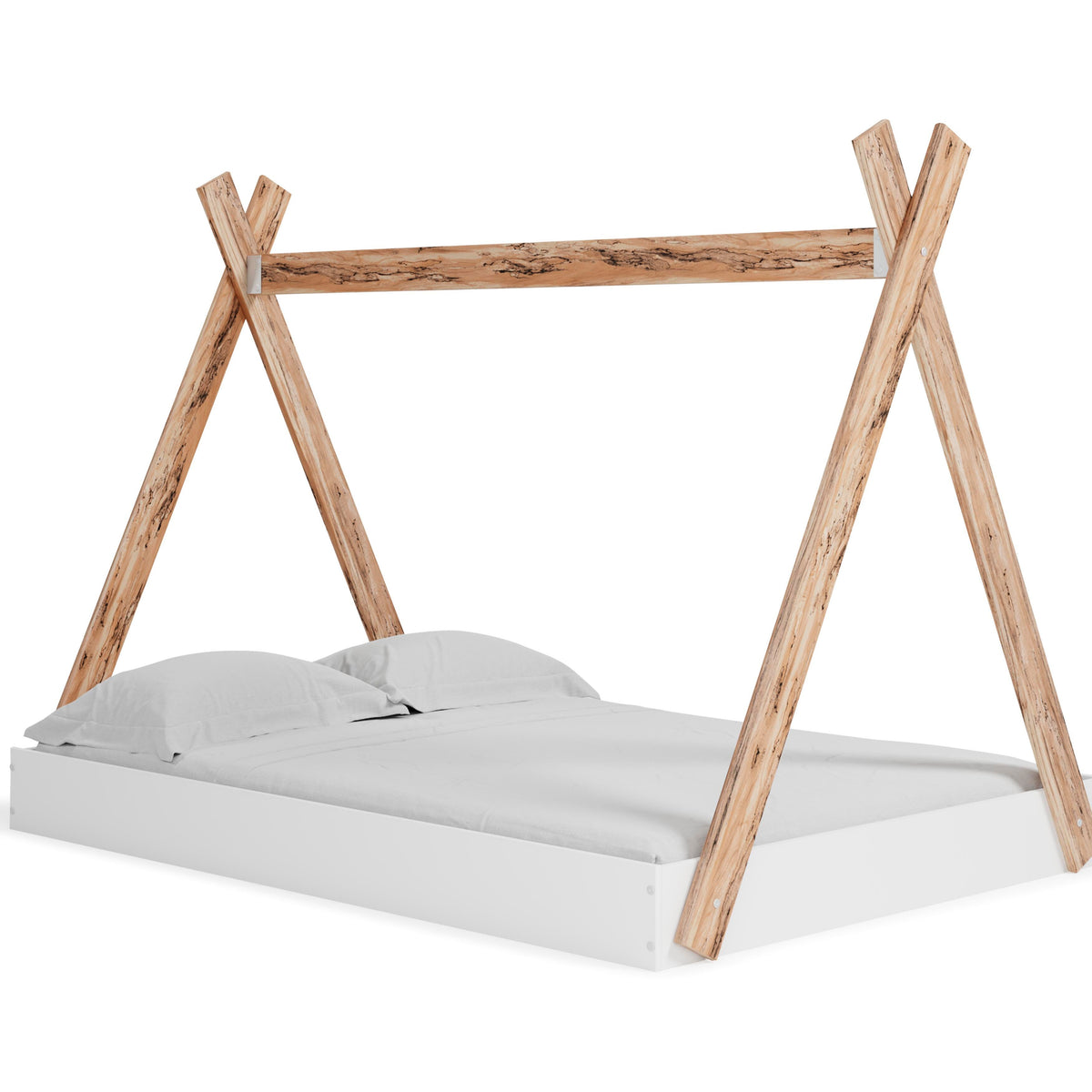 Piperton Full Tent Complete Bed in Box in Two-tone Brown/White, angle view
