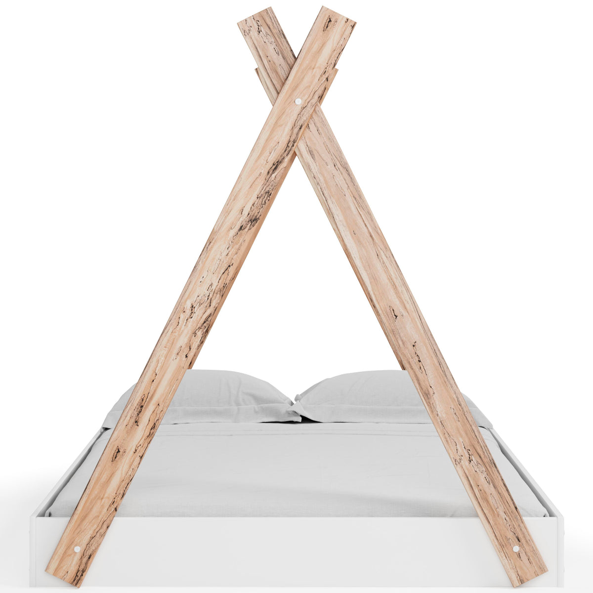 Piperton Full Tent Complete Bed in Box in Two-tone Brown/White, front view