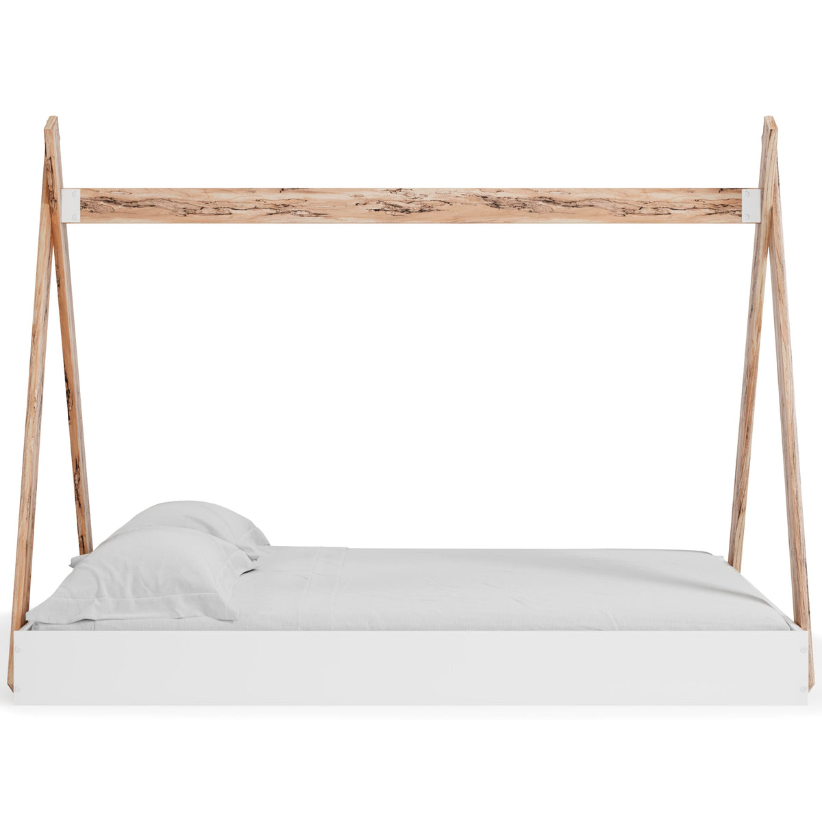Piperton Full Tent Complete Bed in Box in Two-tone Brown/White, side view
