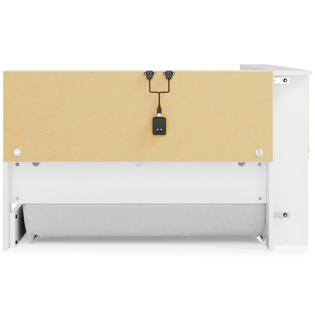 Piperton Twin Bookcase Storage Bed in White, alternate side view
