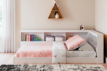 Piperton Full Bookcase Storage Bed in White