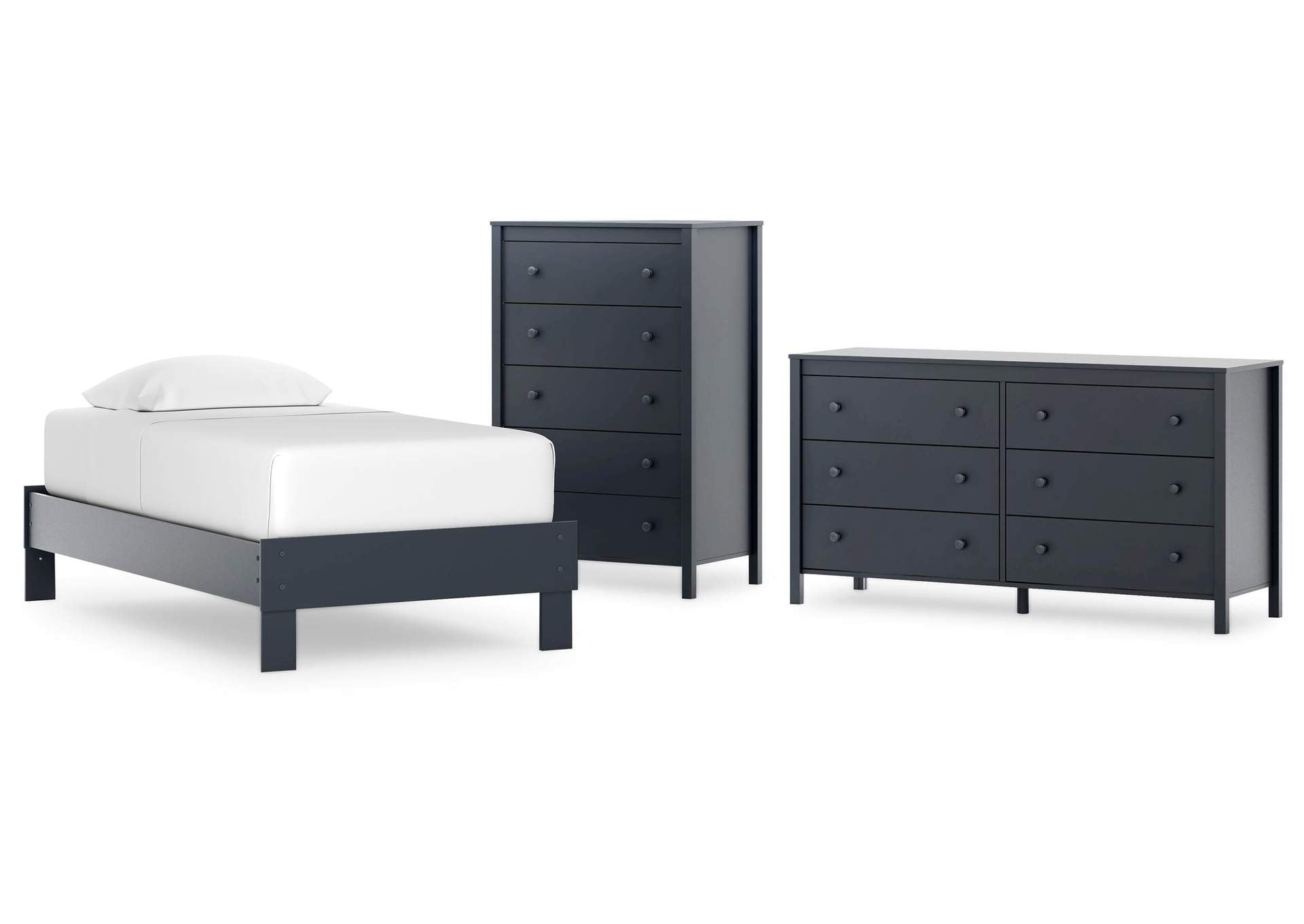 Simmenfort Twin Platform Bed, Dresser and Chest