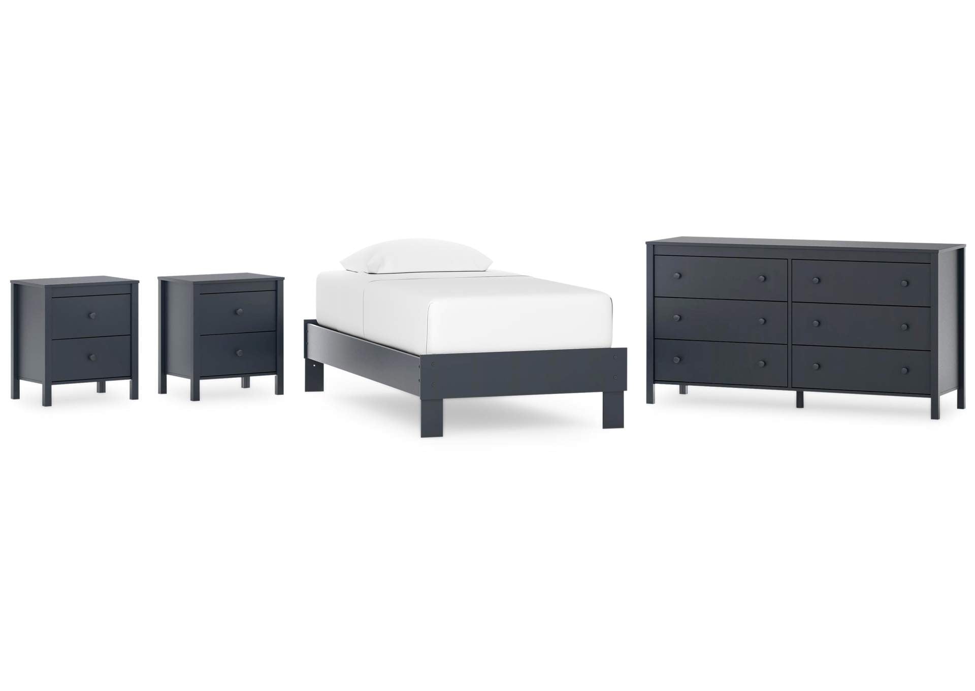 Simmenfort Twin Platform Bed, Dresser and 2 Nightstands