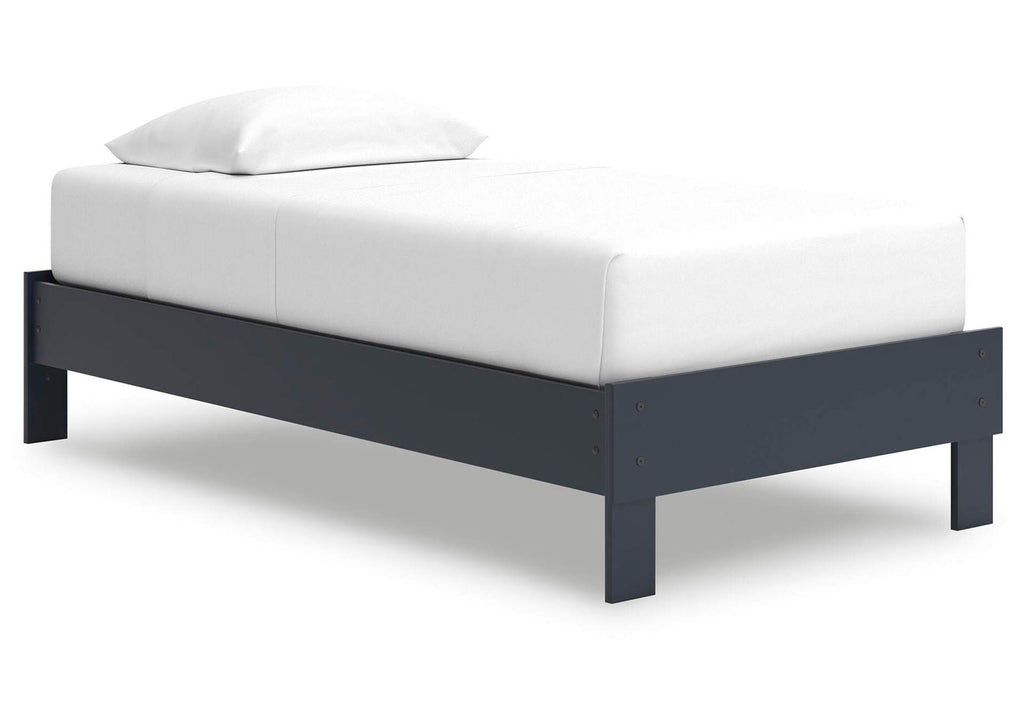 Simmenfort Twin Platform Bed and Nightstand angled view
