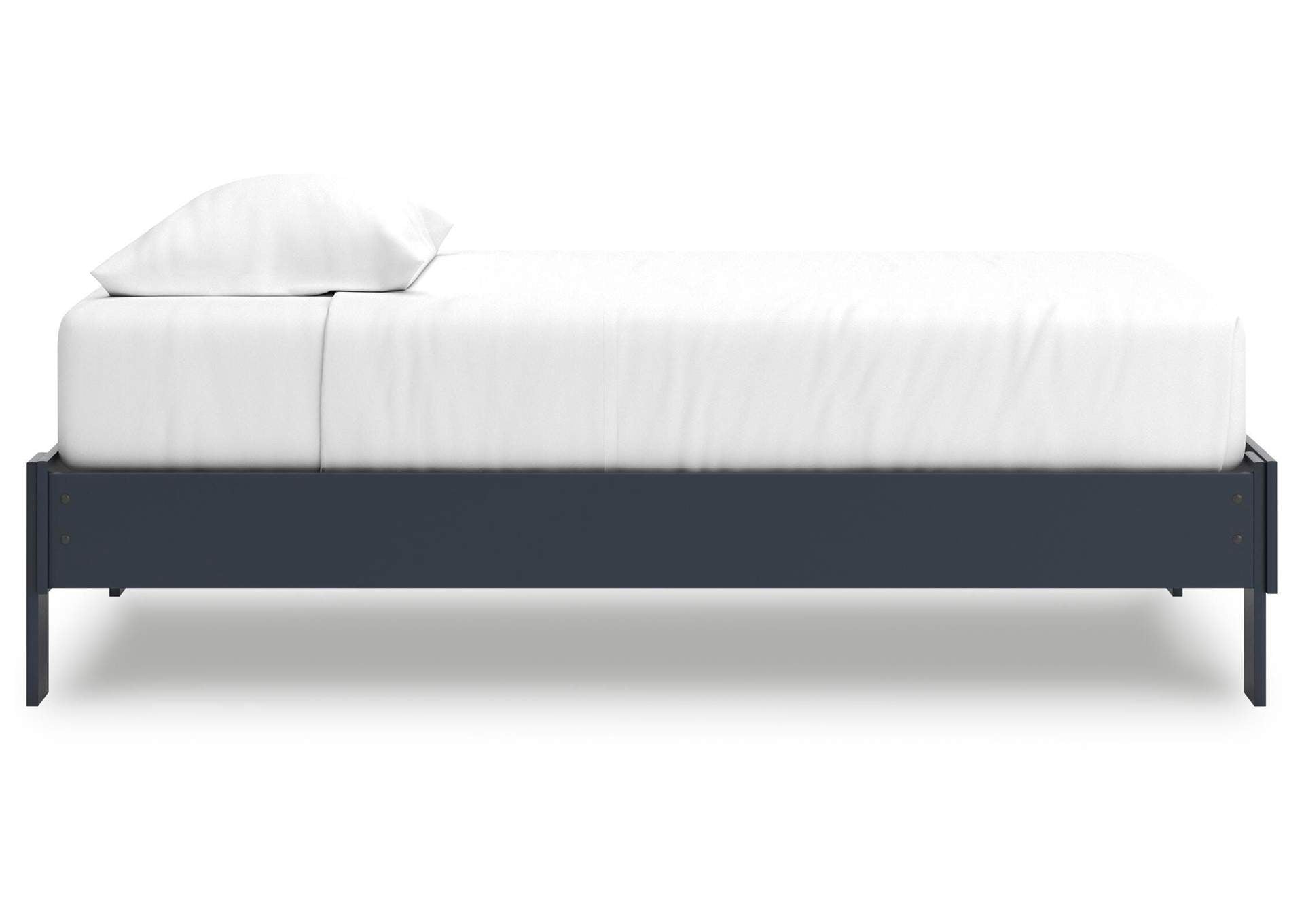Simmenfort Twin Platform Bed and Nightstand side view
