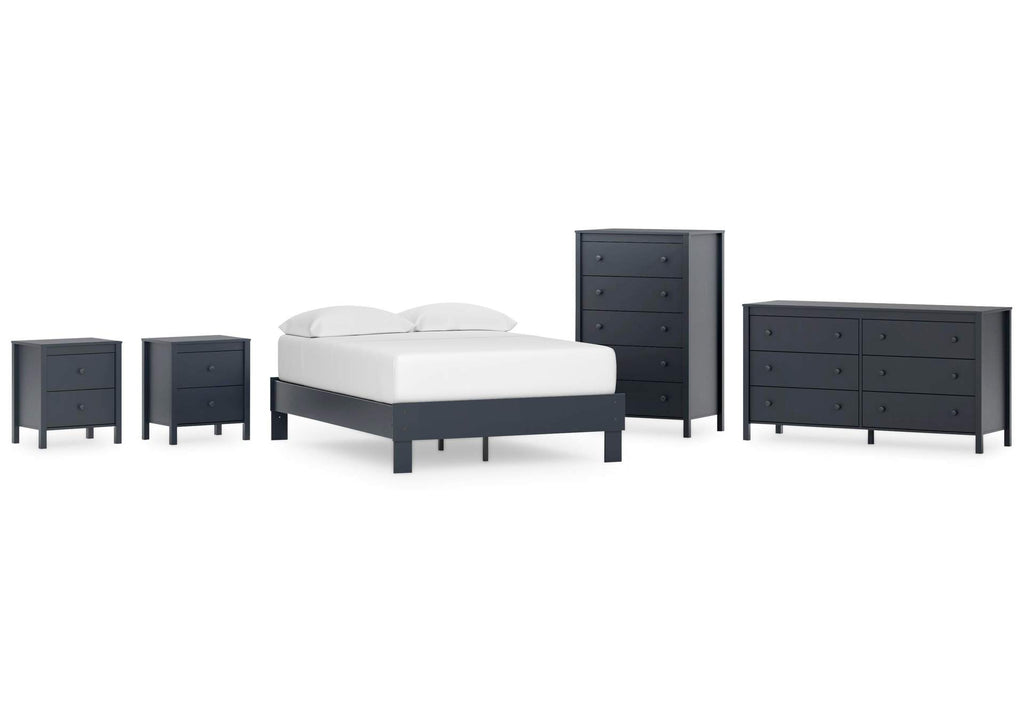 Simmenfort Full Platform Bed, Dresser, Chest and 2 Nightstands