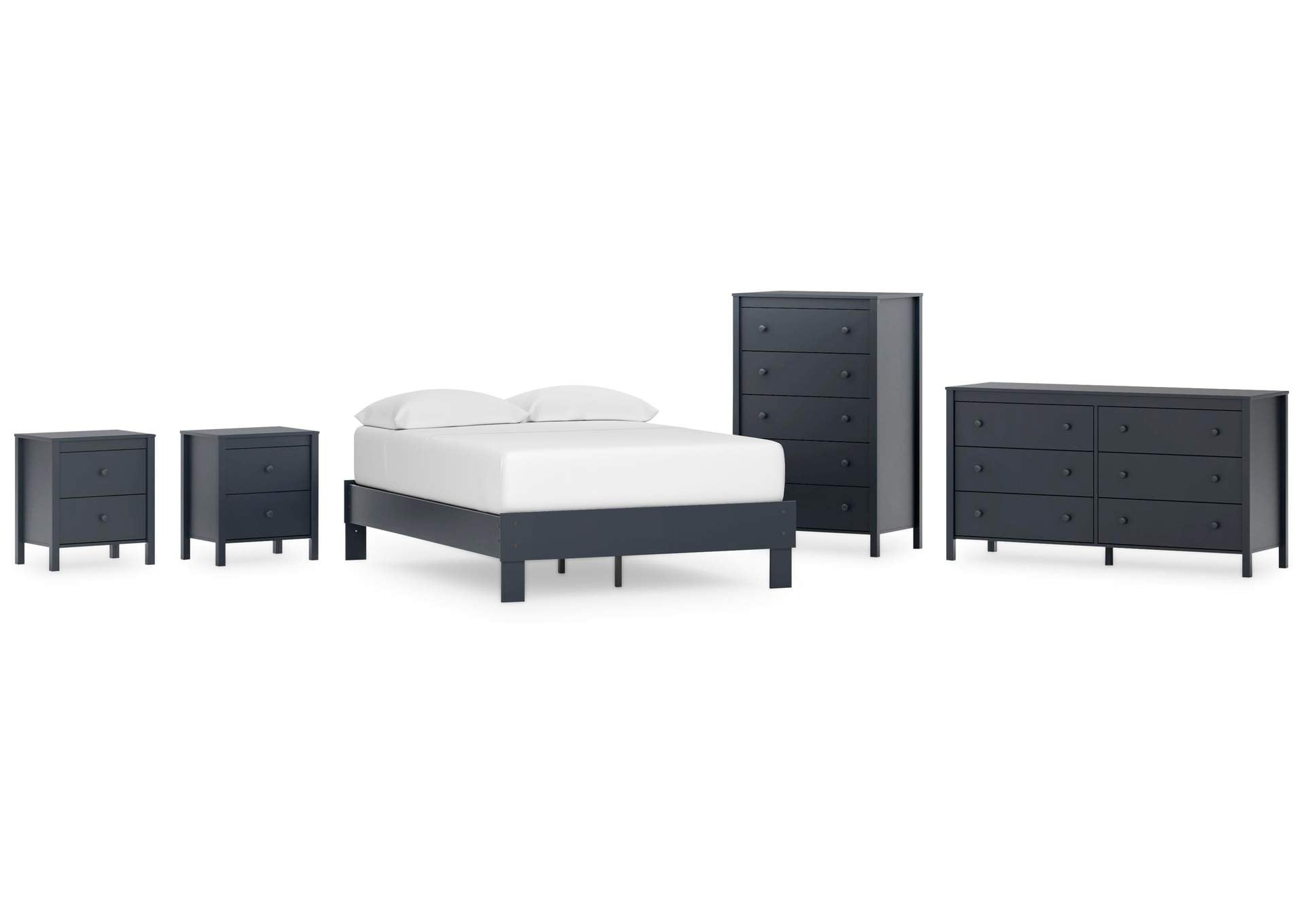 Simmenfort Full Platform Bed, Dresser, Chest and 2 Nightstands