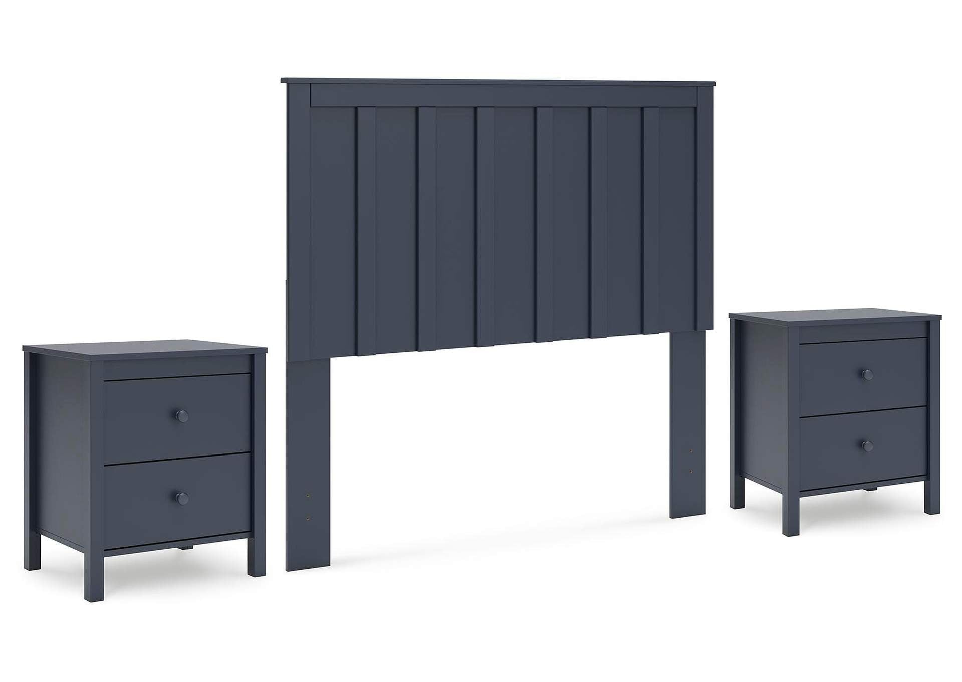 Simmenfort Full Panel Headboard and 2 Nightstands
