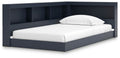 Simmenfort Twin Bookcase Storage Bed in Navy Blue, angle view