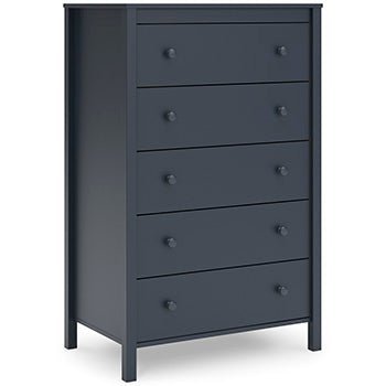 Simmenfort Chest of Drawers in Navy Blue, angle view
