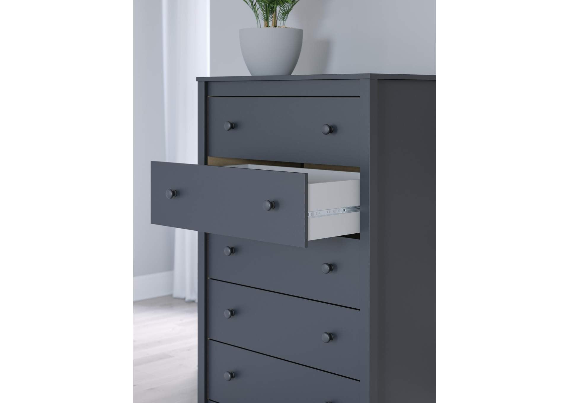 Simmenfort Twin Panel Headboard, Dresser, Chest and Nightstand detail