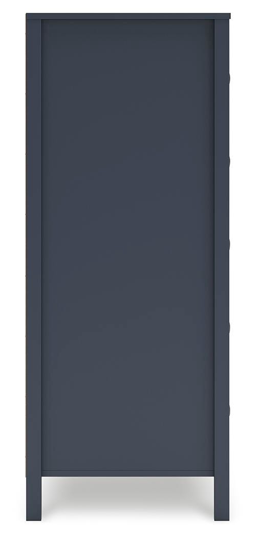 Simmenfort Chest of Drawers in Navy Blue, side view