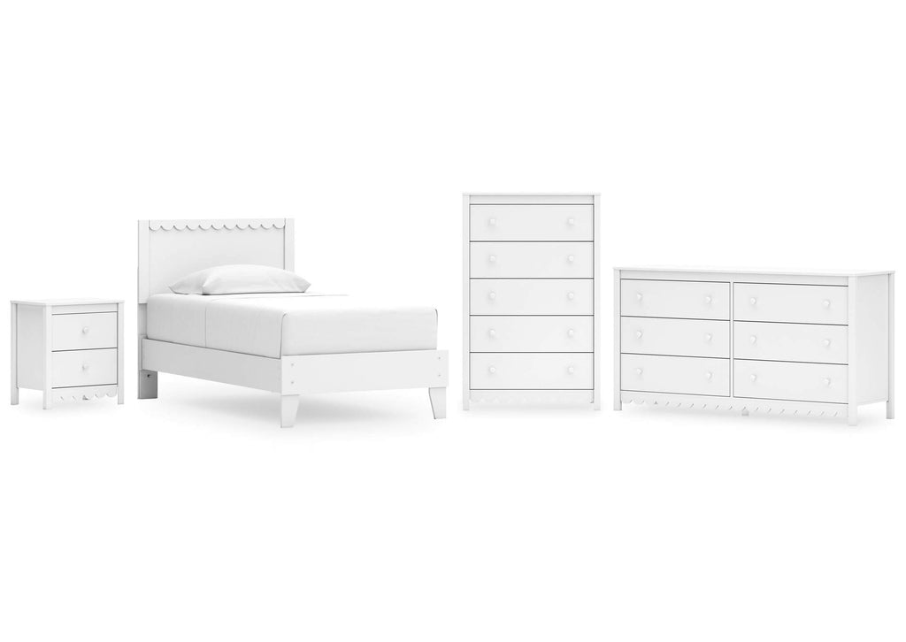 Hallityn Twin Panel Platform Bed, Dresser, Chest and Nightstand