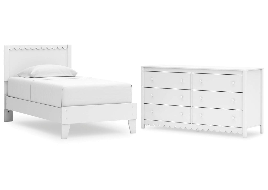 Hallityn Twin Panel Platform Bed and Dresser