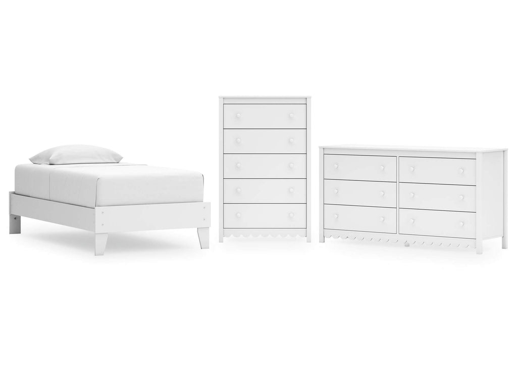 Hallityn Twin Platform Bed, Dresser and Chest
