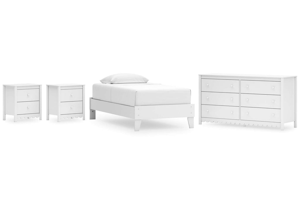 Hallityn Twin Platform Bed, Dresser and 2 Nightstands