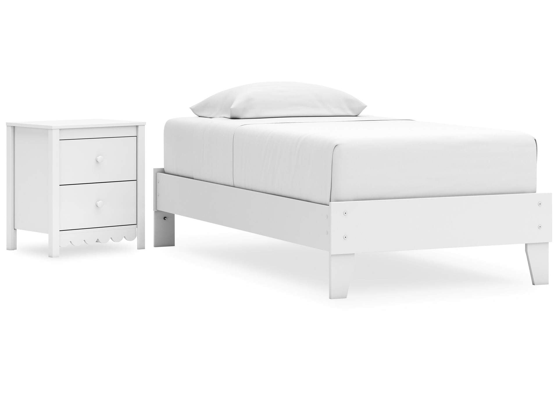 Hallityn Twin Platform Bed and Nightstand