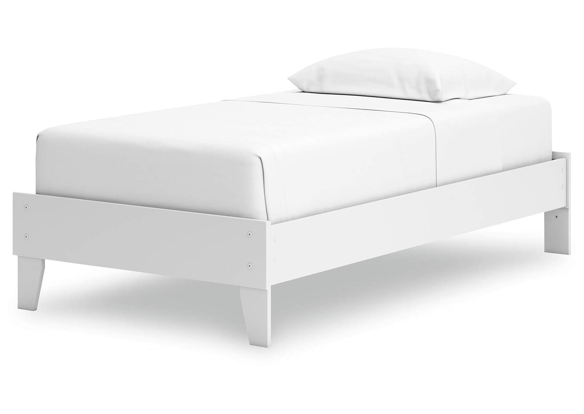 Hallityn Twin Platform Bed, Dresser, Chest and Nightstand angled view