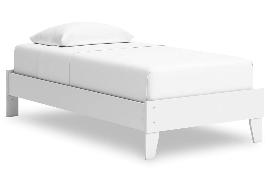 Hallityn Twin Panel Platform Bed angled view