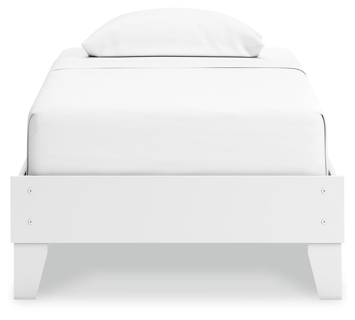 Hallityn Twin Platform Bed in White, front view