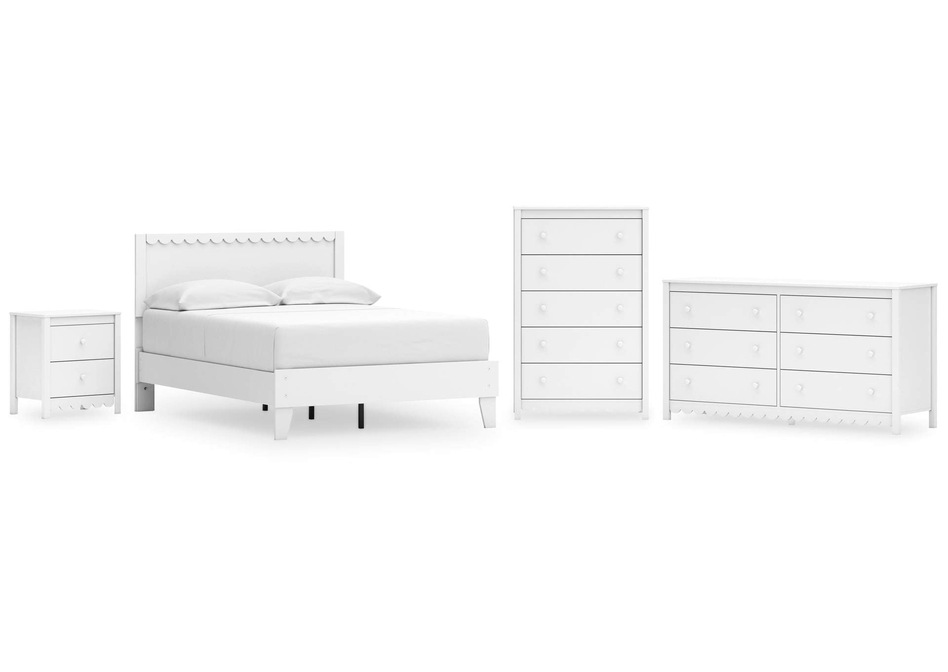 Hallityn Full Panel Platform Bed, Dresser, Chest and Nightstand
