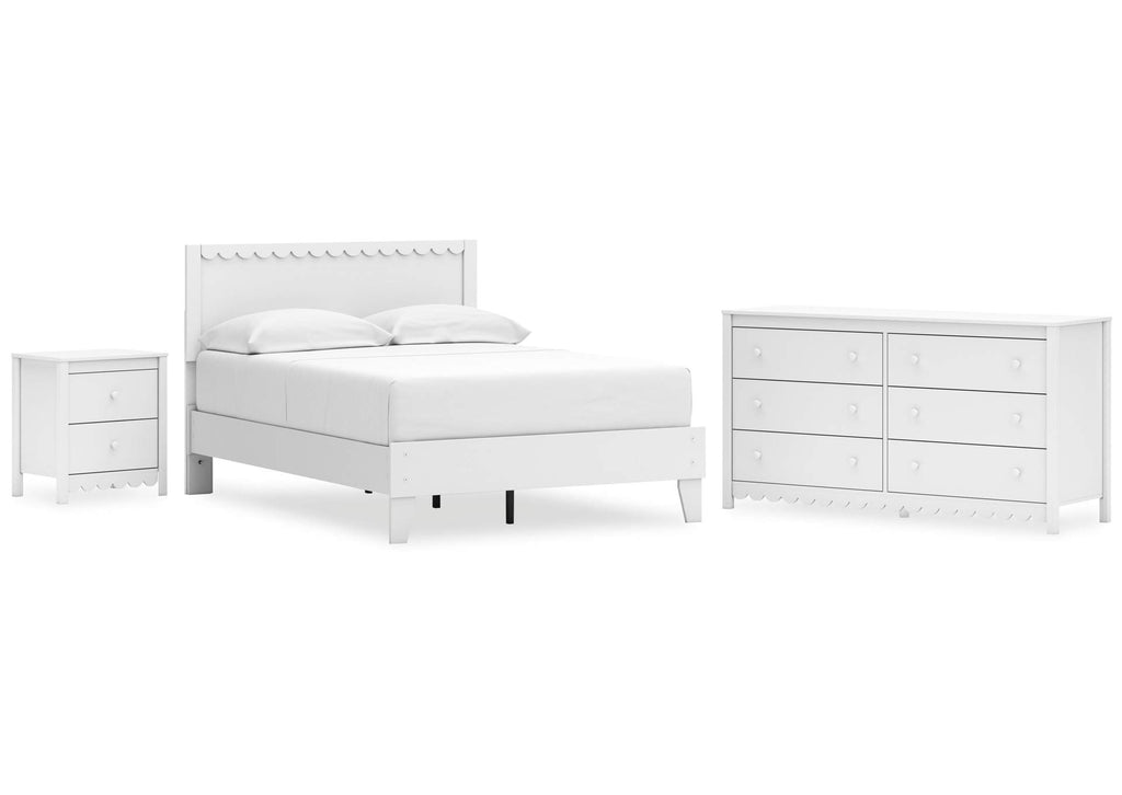 Hallityn Full Panel Platform Bed, Dresser and Nightstand