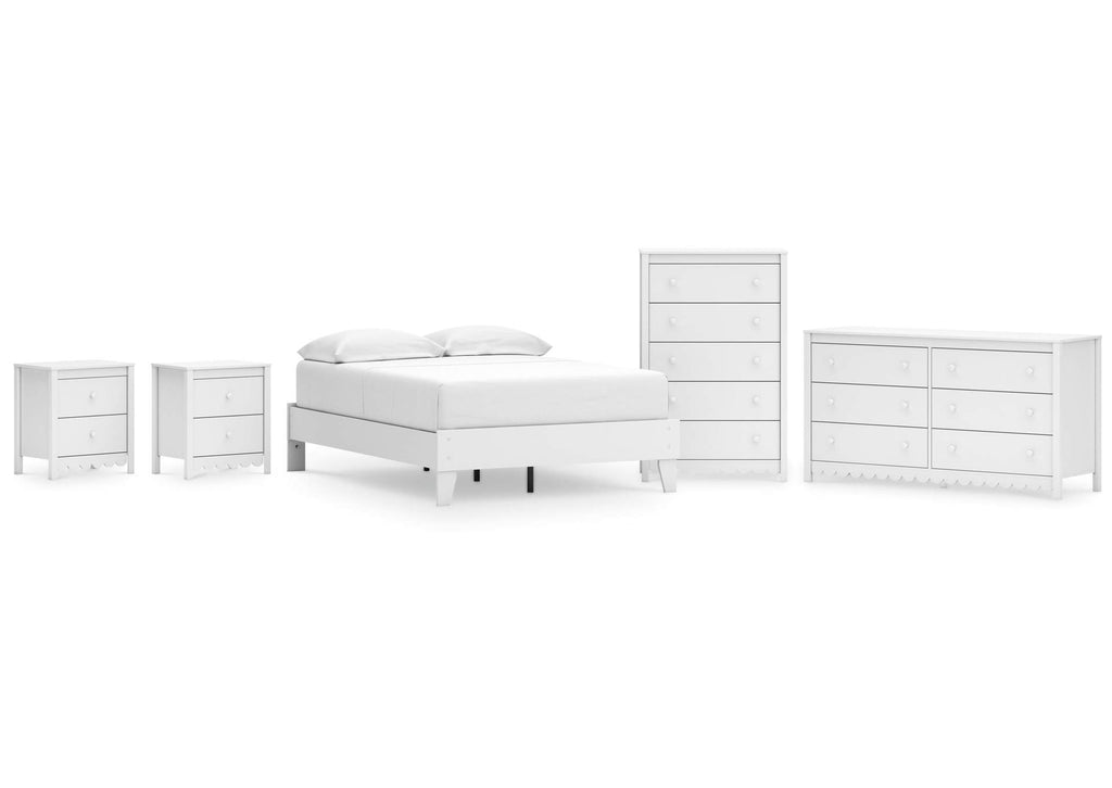 Hallityn Full Platform Bed, Dresser, Chest and 2 Nightstands