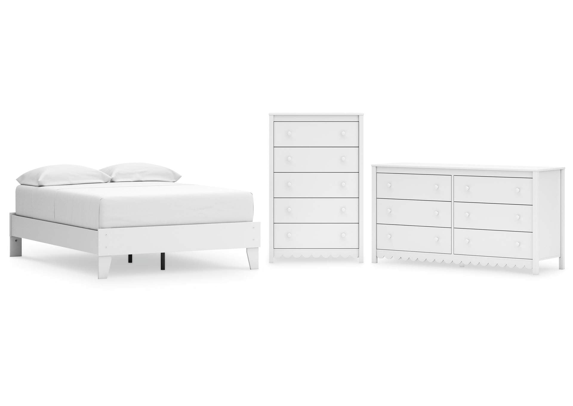Hallityn Full Platform Bed, Dresser and Chest
