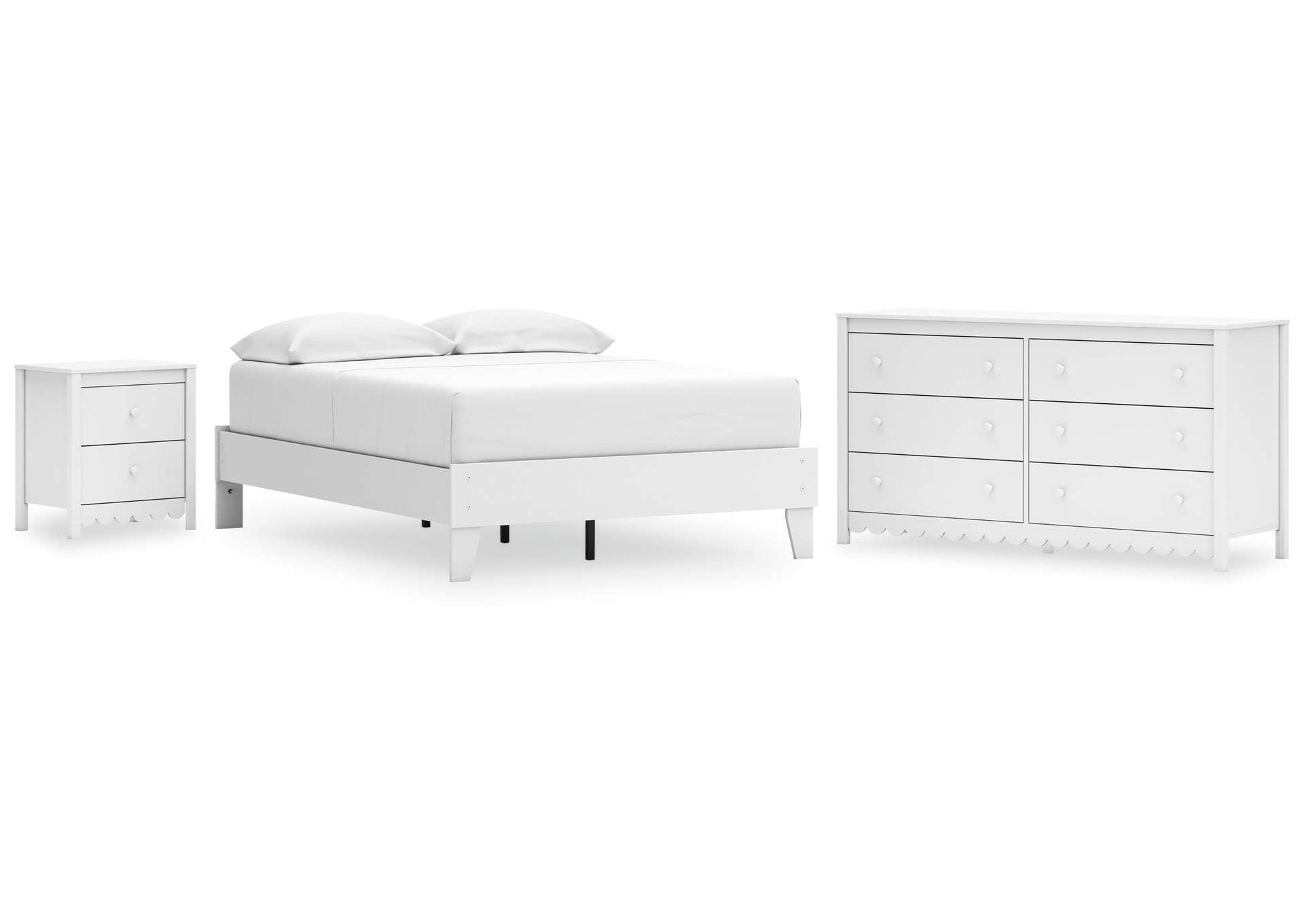 Hallityn Full Platform Bed, Dresser and Nightstand