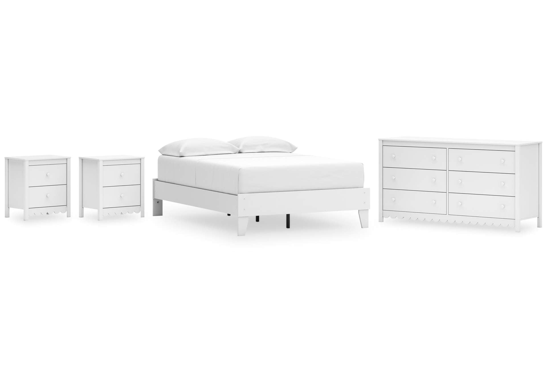 Hallityn Full Platform Bed, Dresser and 2 Nightstands
