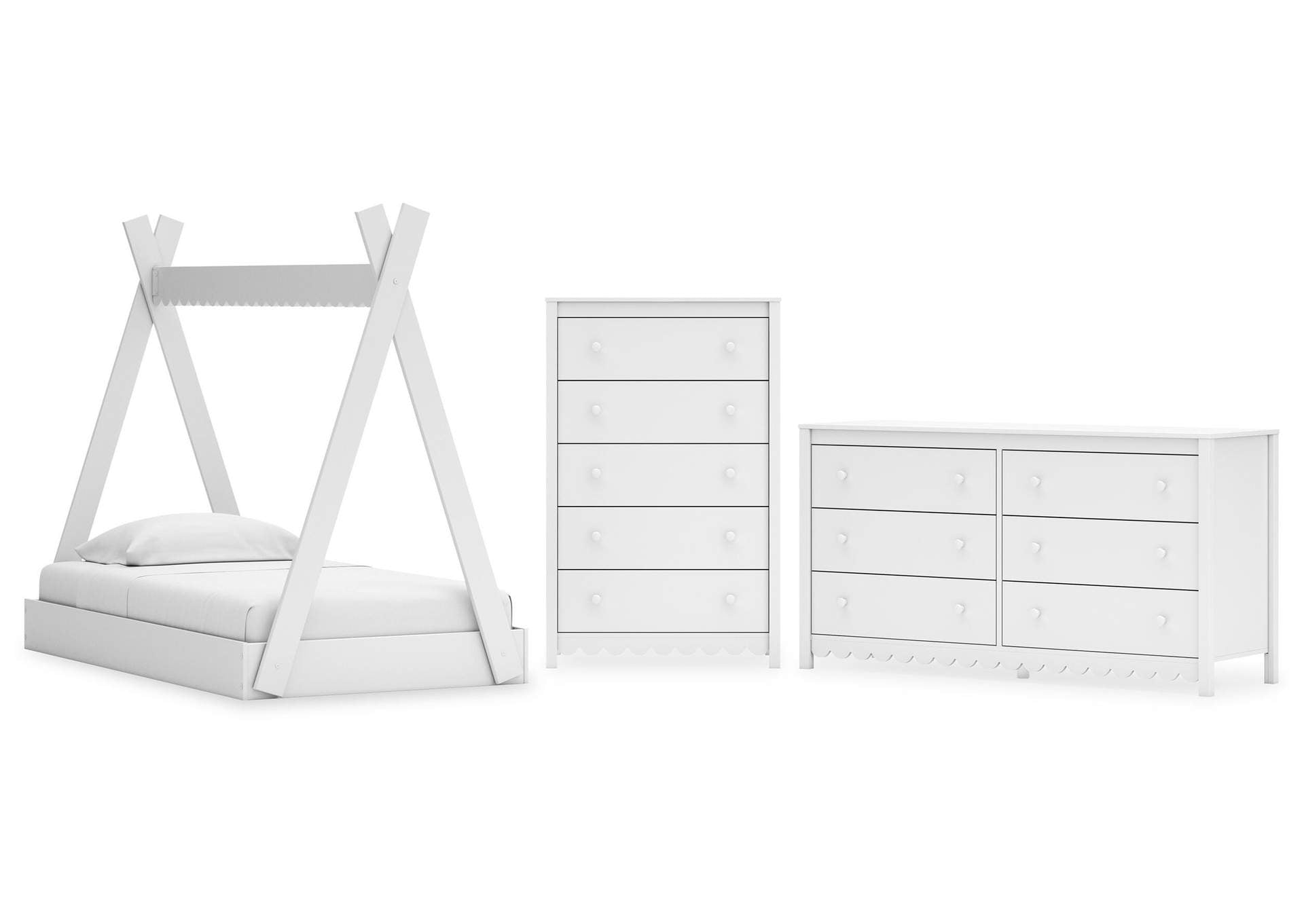 Hallityn Twin Tent Bed, Dresser and Chest