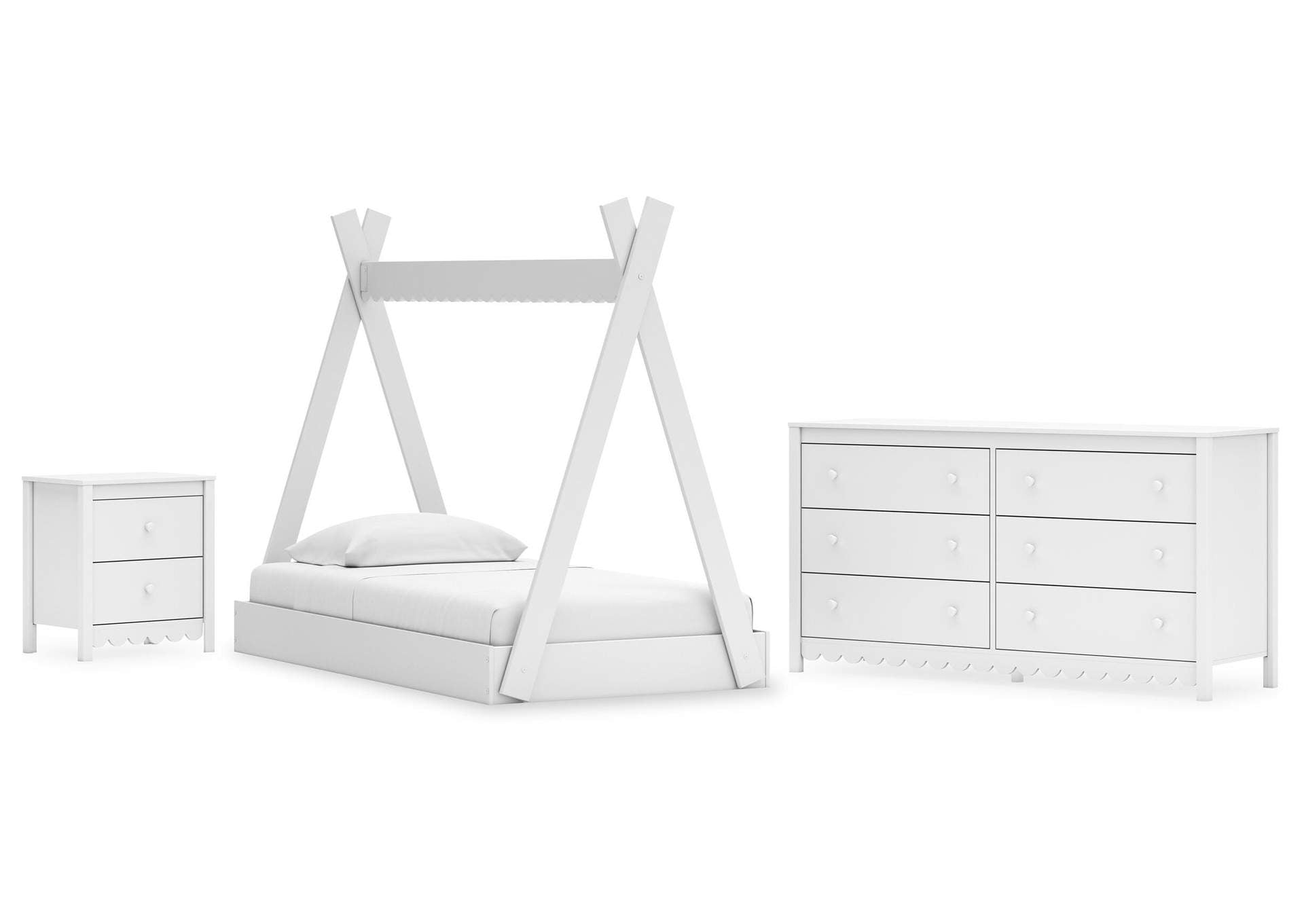Hallityn Twin Tent Bed, Dresser and Nightstand
