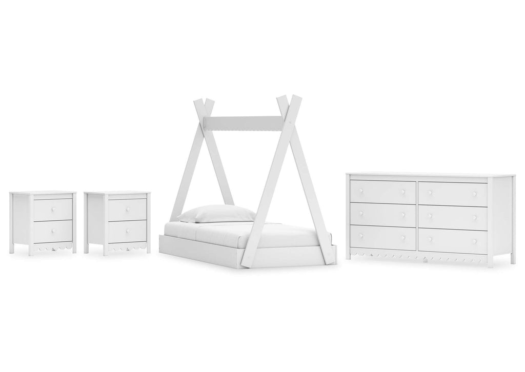 Hallityn Twin Tent Bed, Dresser and 2 Nightstands