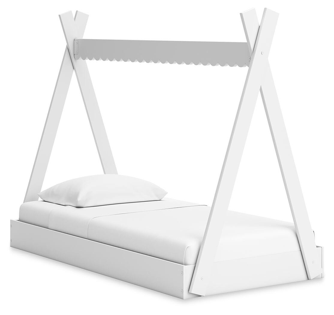 Hallityn Twin Tent Bed in White, angle view