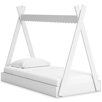 Hallityn Twin Tent Bed in White, angle view