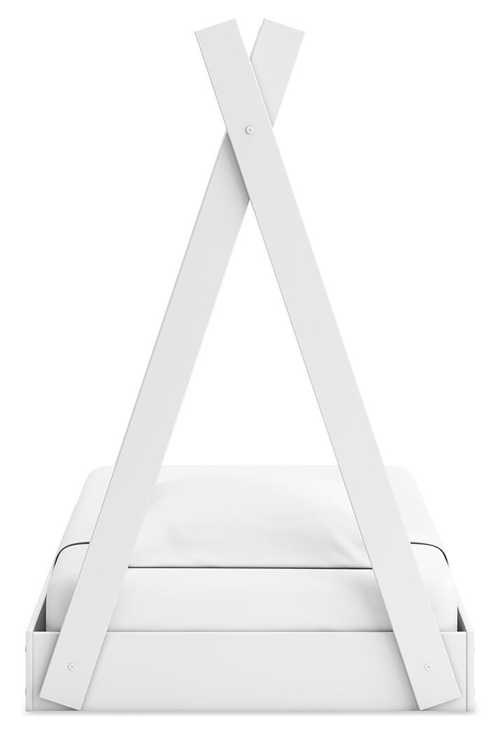 Hallityn Twin Tent Bed in White, back view