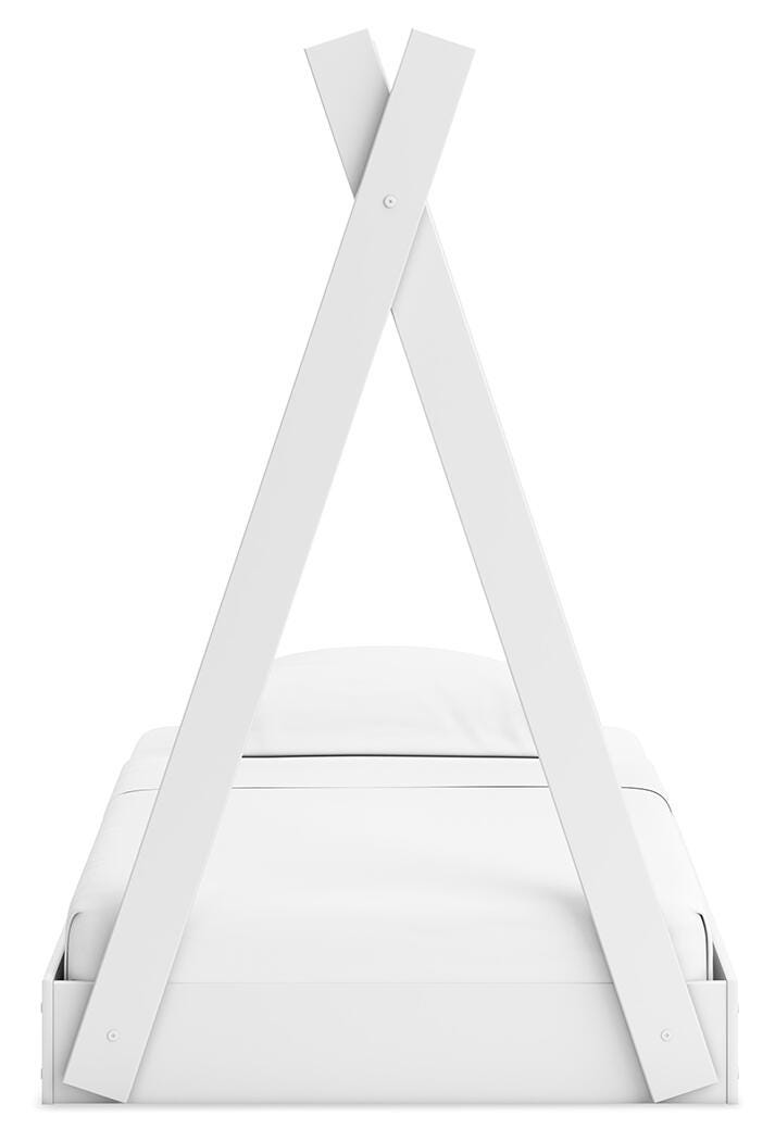 Hallityn Twin Tent Bed in White, front view