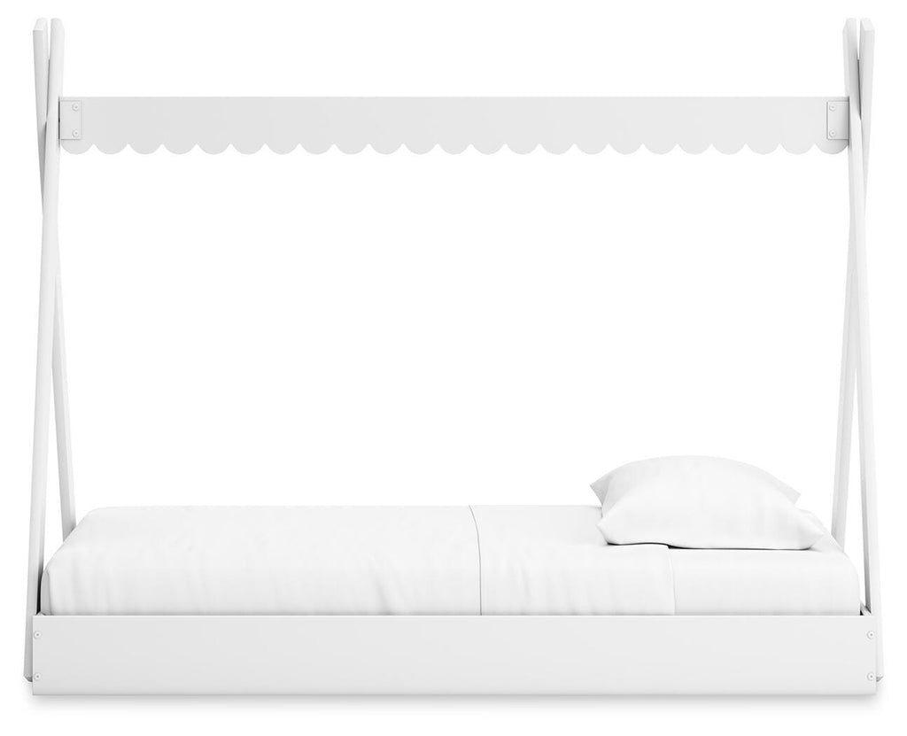 Hallityn Twin Tent Bed in White, alternate side view